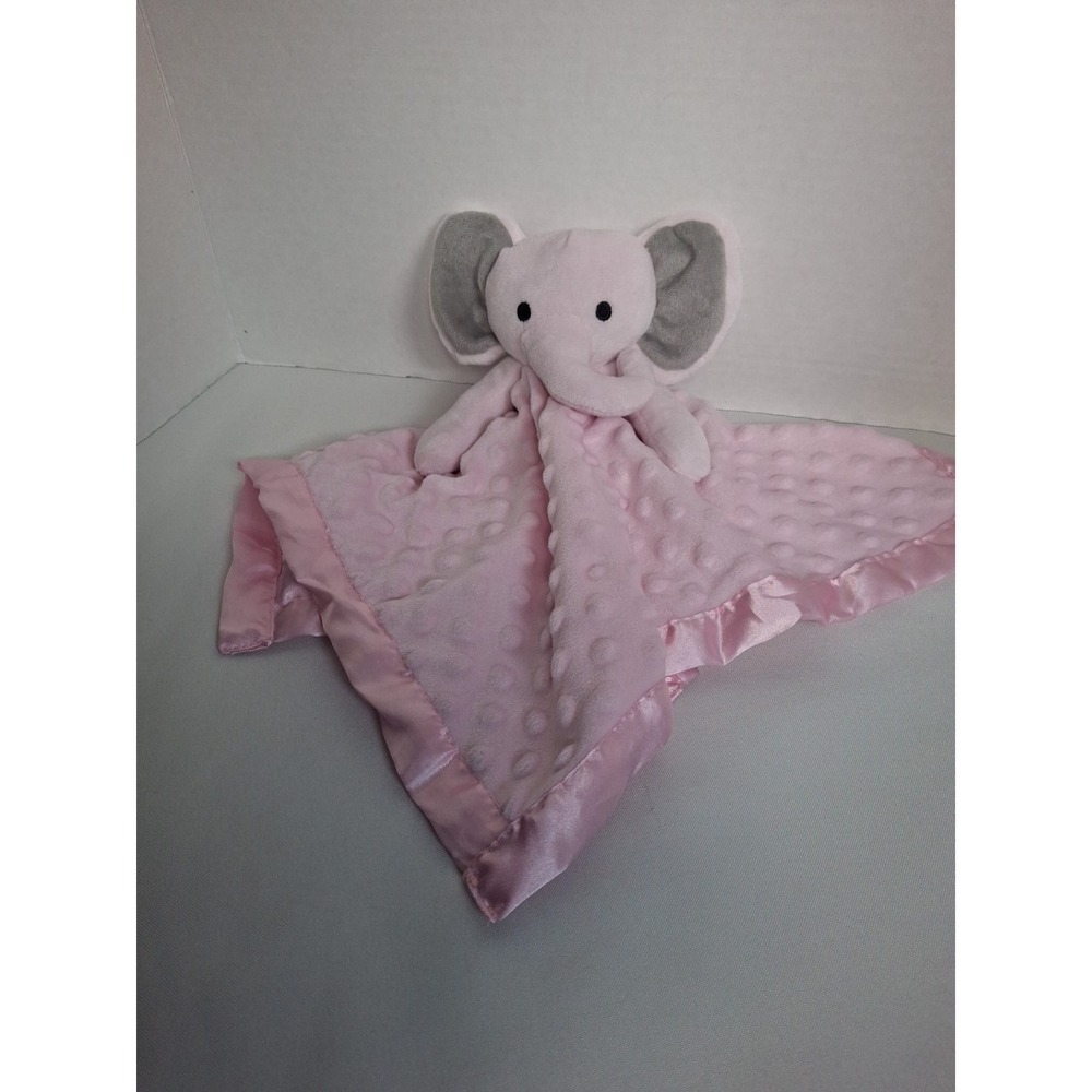 Pro Goleem Elephant Lovey Security Blanket Pink Ear Soft Plush Animal Satin